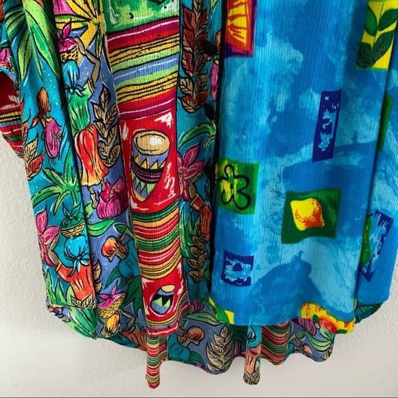 BOP Vintage Art to Wear Tropical Scene Women in Action Art Vibrant Artsy 1X - Picture 10 of 15